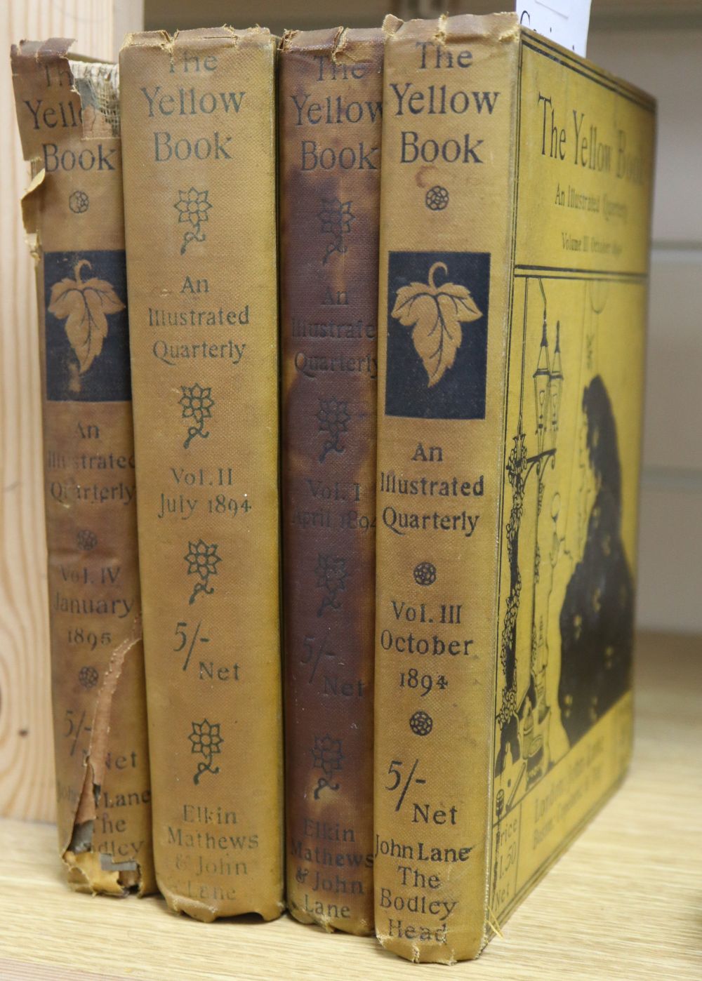 The Yellow Book, an illustrated quarterly, 4 vols, 11, 2, 3 and 5 1894-1895